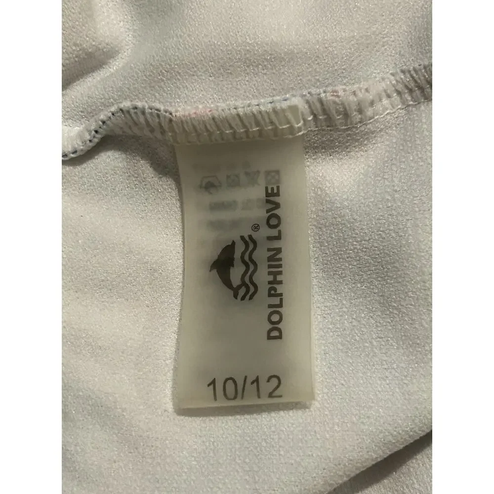 Dolphin Love Cut Out One Piece Swimsuit Girls size 10/12 - Picture 3 of 3